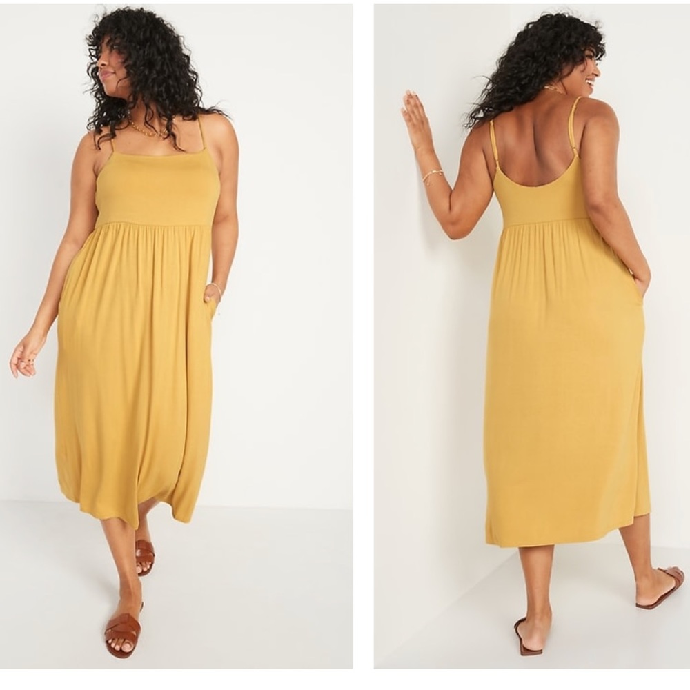 Old Navy - Fit & Flare Soft Jersey-Knit Midi Sundress - L
